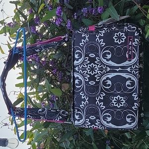 Ju-Ju-Be Organizing Diaper Messenger Bag Shadow Waltz Pattern  Antimicrobial